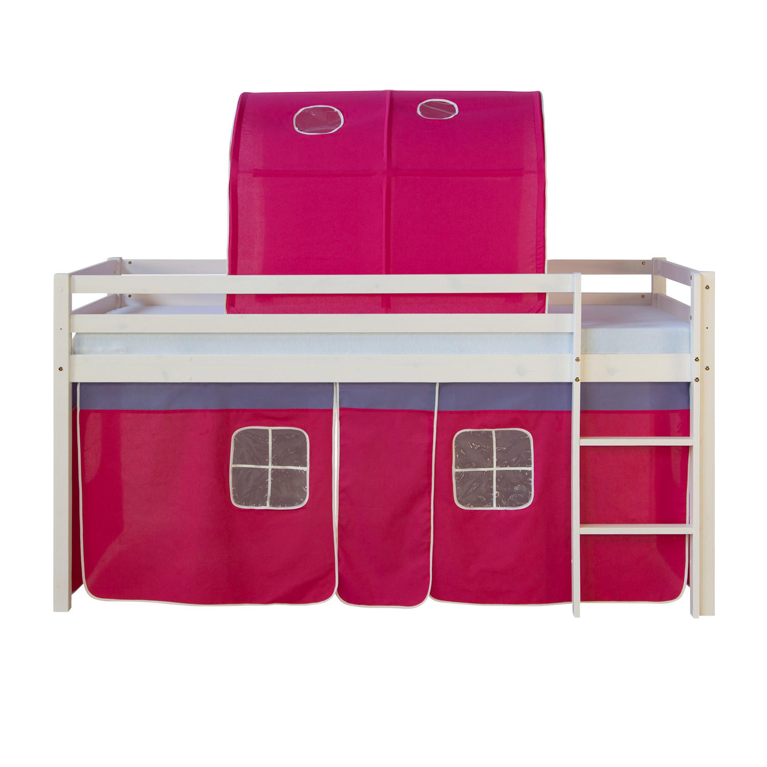 HOCHBETT Leiter 90/200 cm Pink - Pink/Weiß, Holz - Homestyle4u
