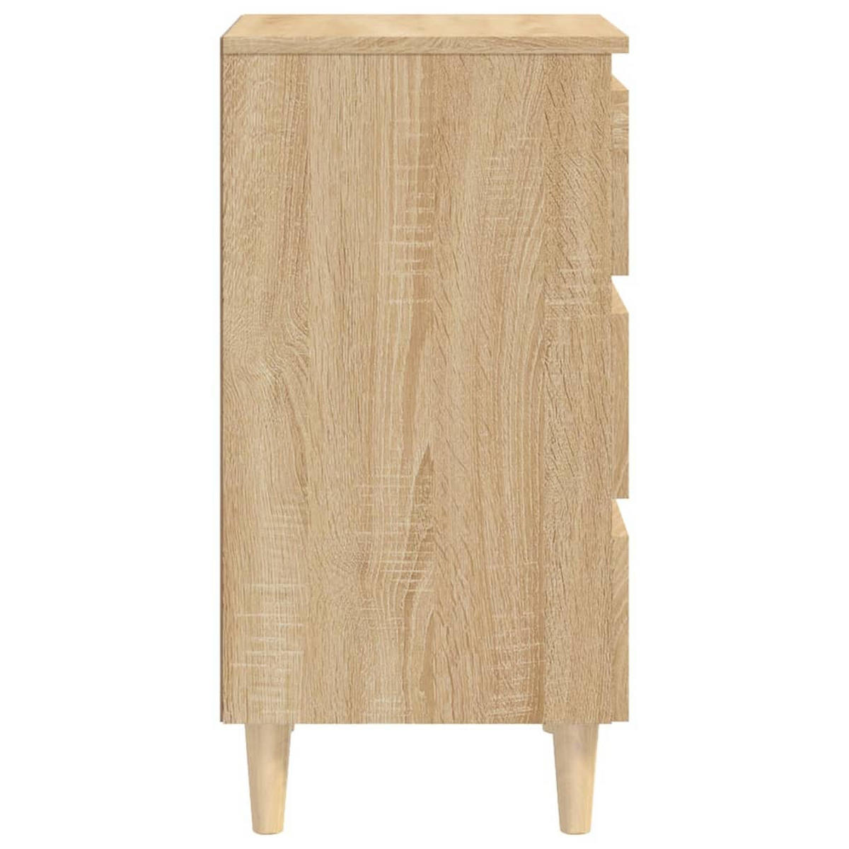 NACHTTISCH mit Massivholz-Beinen 40/35/69 cm in Sonoma-Eiche Dekor - Beige/Braun, Holz (40/69/35cm) - vidaXL