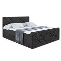 BOXBETT BARWA-Z - 160x200 cm - H3 - Schwarz - Schwarz, Holzwerkstoff (160/200cm) - ALTDECOR