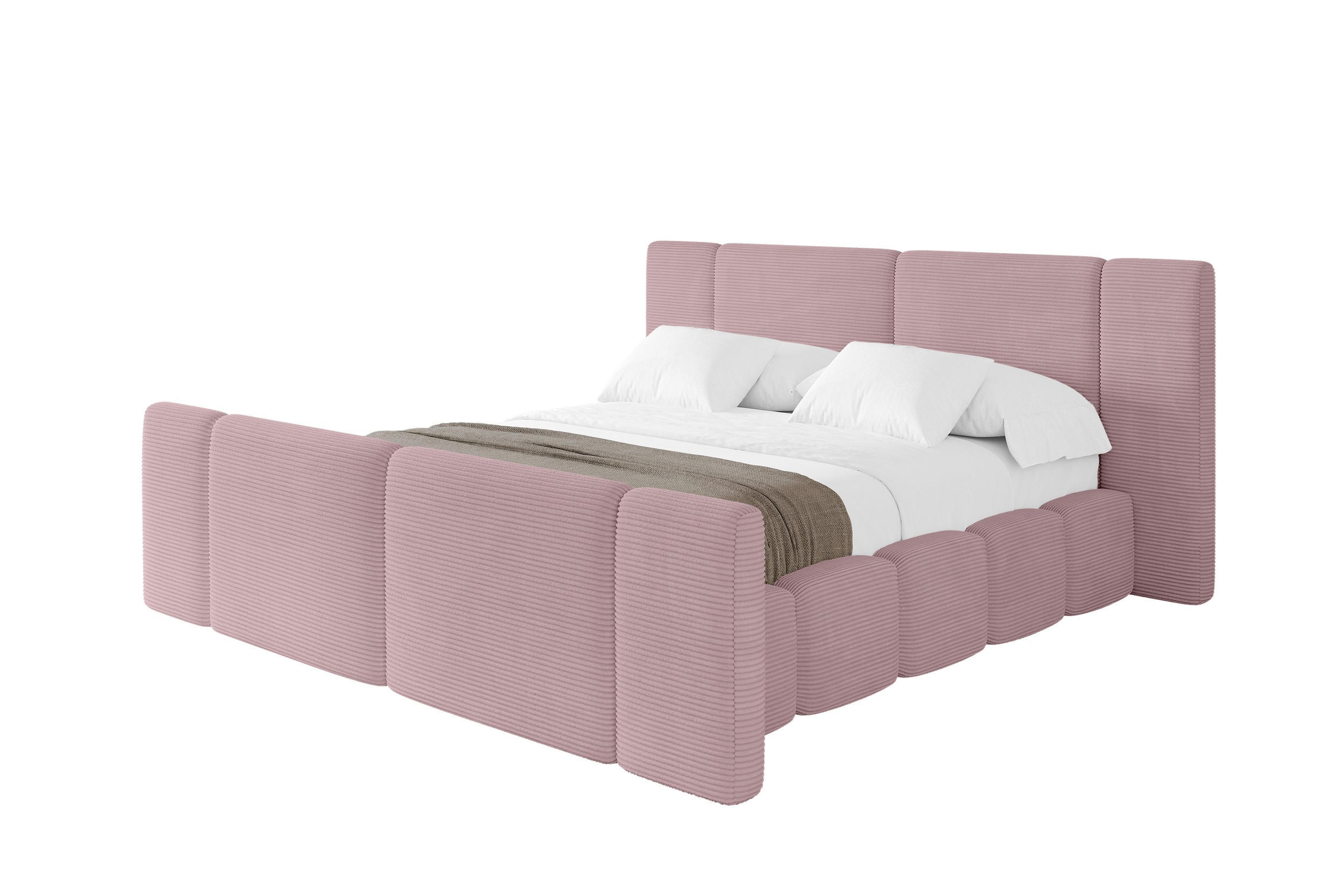 POLSTERBETT mit Bettkasten, Fußteil und Lattenrost, Bett mit Matratze H3/H4 - NILO-Z 180x200 Rosa - Rosa, Holzwerkstoff/Textil (180/200cm) - ALTDECOR