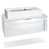 WASCHBECKENUNTERSCHRANK Aloha Absetzungen in Creme Hochglanz - Creme, Holzwerkstoff (96/36/51cm) - Vladon