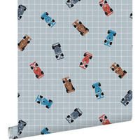 TAPETE Rennwagen 50 x 900 cm - Blau, Papier (50/0.1cm) - ESTAhome