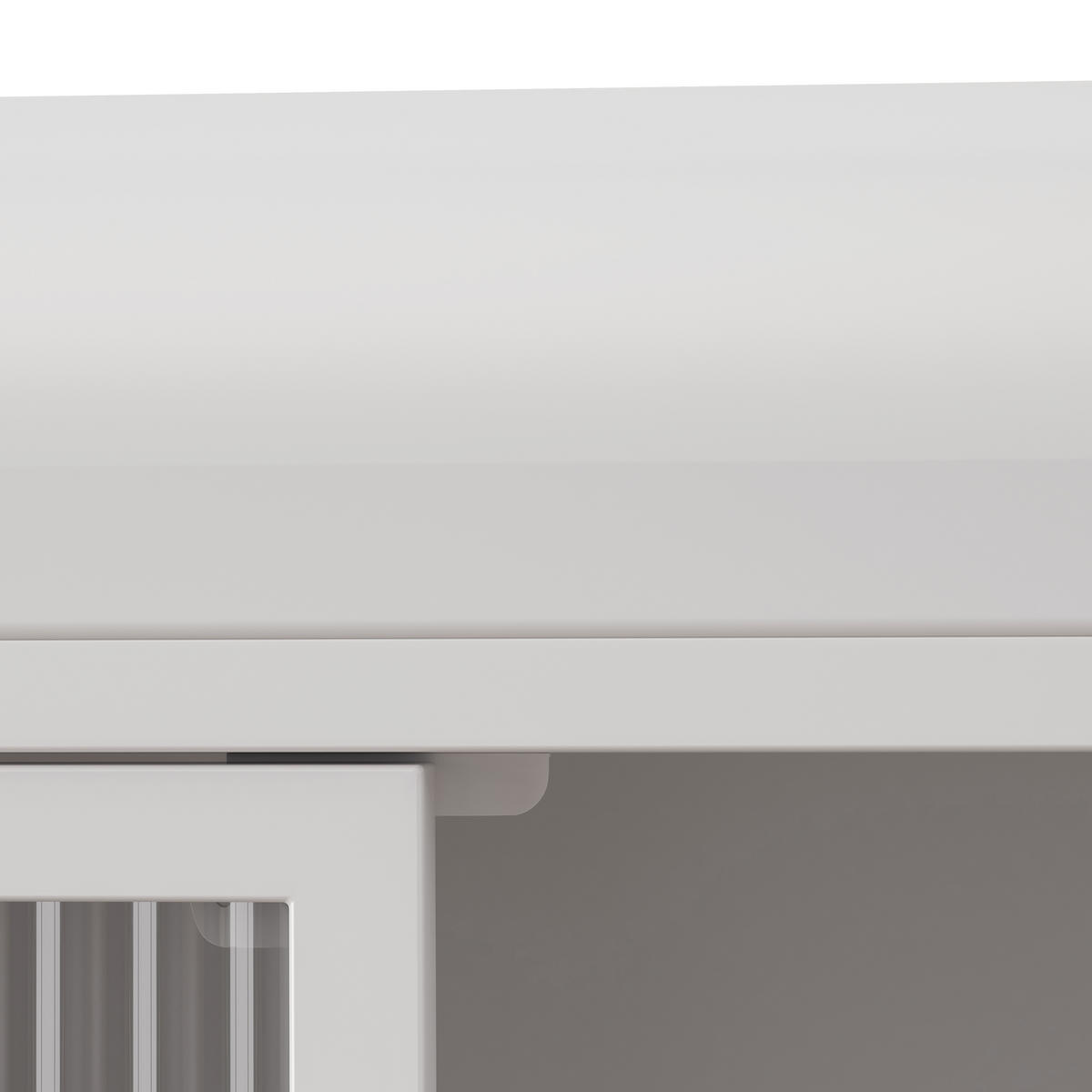 KÜCHENOBERSCHRANK 90x70 cm Weiß aus Glas & Metall Mit 3 Türen & 28kg Tragkraft - Weiß, Glas (90/70/19.5cm) - Modfu