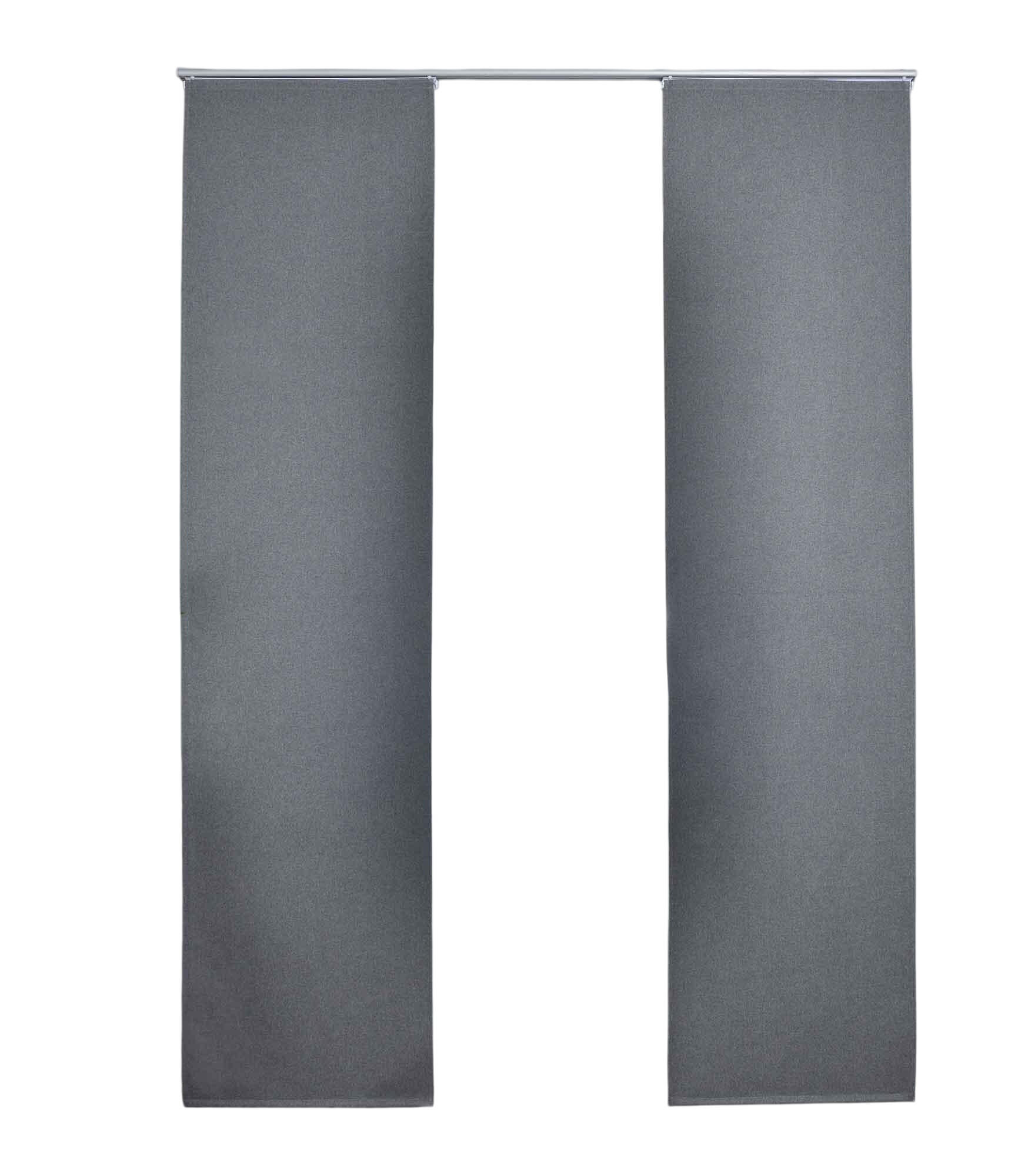 SCHIEBEVORHANG 2ER SET »München Dark« HxB 245x60 cm Grau - Grau, Textil (60/245cm) - Gardinenbox