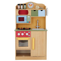 KINDERKÜCHE Spielküche, Braun, 90cm - Braun, Holzwerkstoff (55/30/90cm) - Teamson Kids