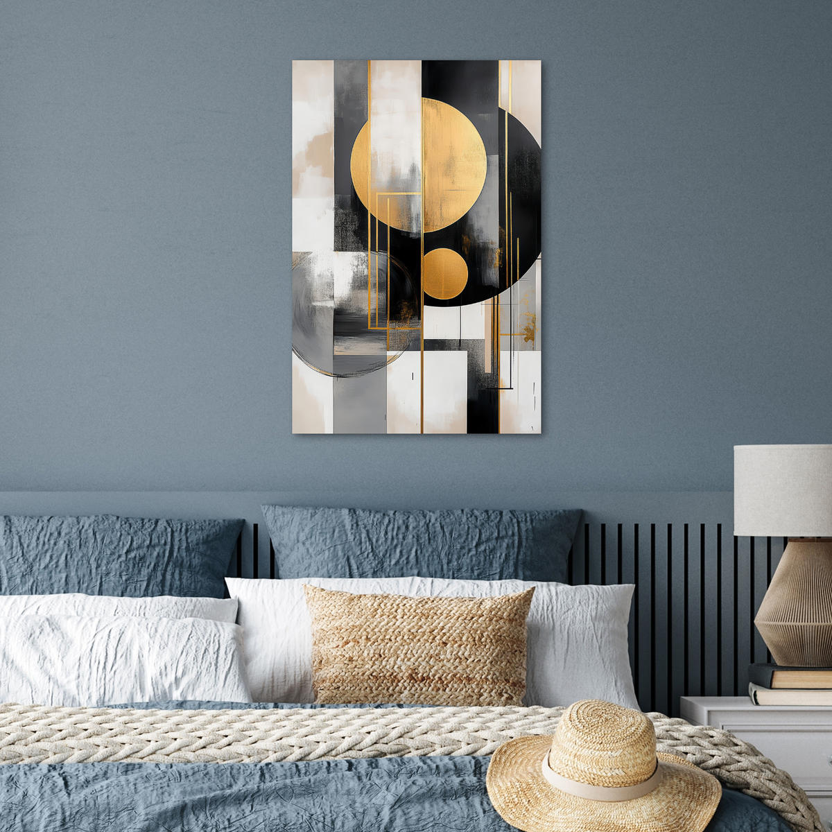 POSTER Abstrakt - Gold - Silber - Formen - Ästhetisch - Modern 40x60 cm - Goldfarben, Papier (40/60/0.1cm) - MuchoWow