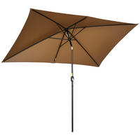 SONNENSCHIRM DE-11477 rechteckig, neigbar, mit Kurbel Braun - Braun, Metall (198/294cm) - ComfortXL