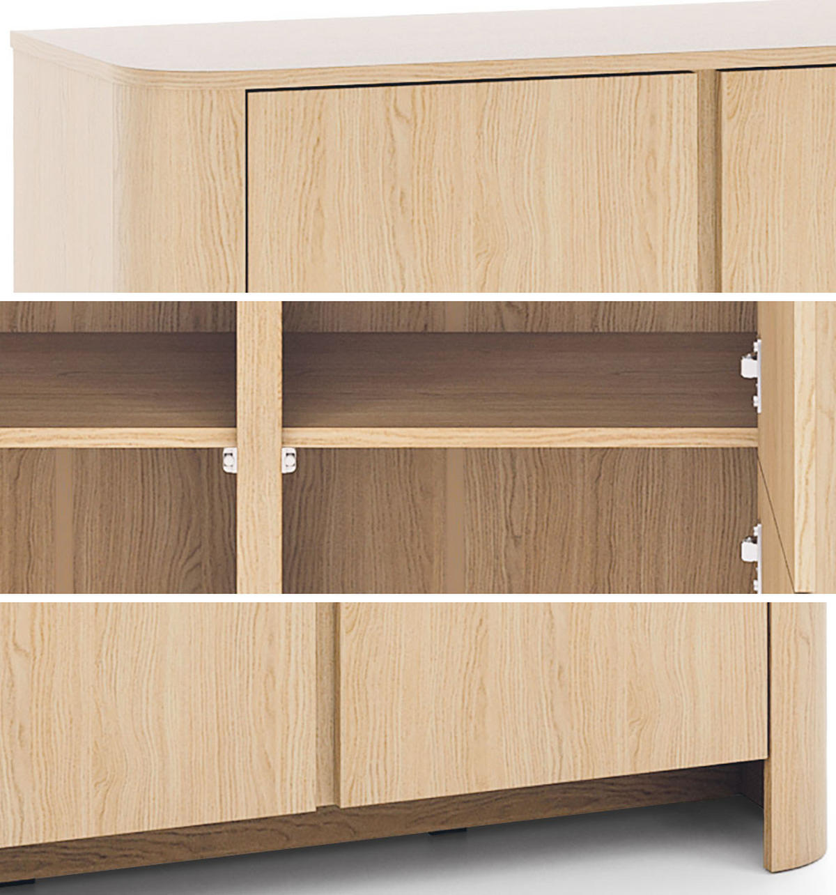 WOHNZIMMER-SET Bari (3er-Set) - Eichefarben/Braun, Holz/Holzwerkstoff (439/170/39cm) - Feldmann-Wohnen