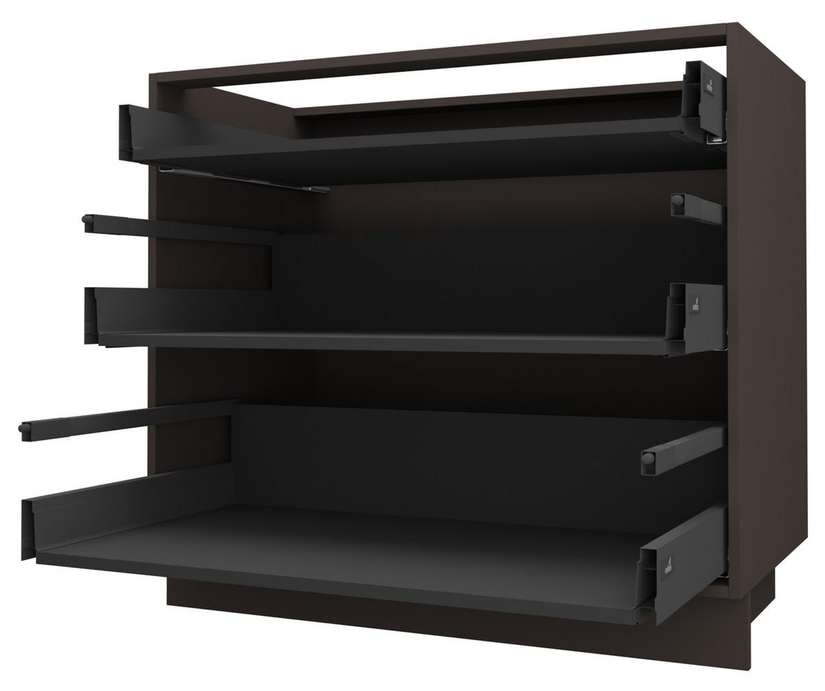 SCHUBLADENUNTERSCHRANK Kvantum D3A/90 90 / 50 / 82cm - Dunkelgrau/Beige, Holz/Holzwerkstoff (90/82/50cm) - Feldmann-Wohnen