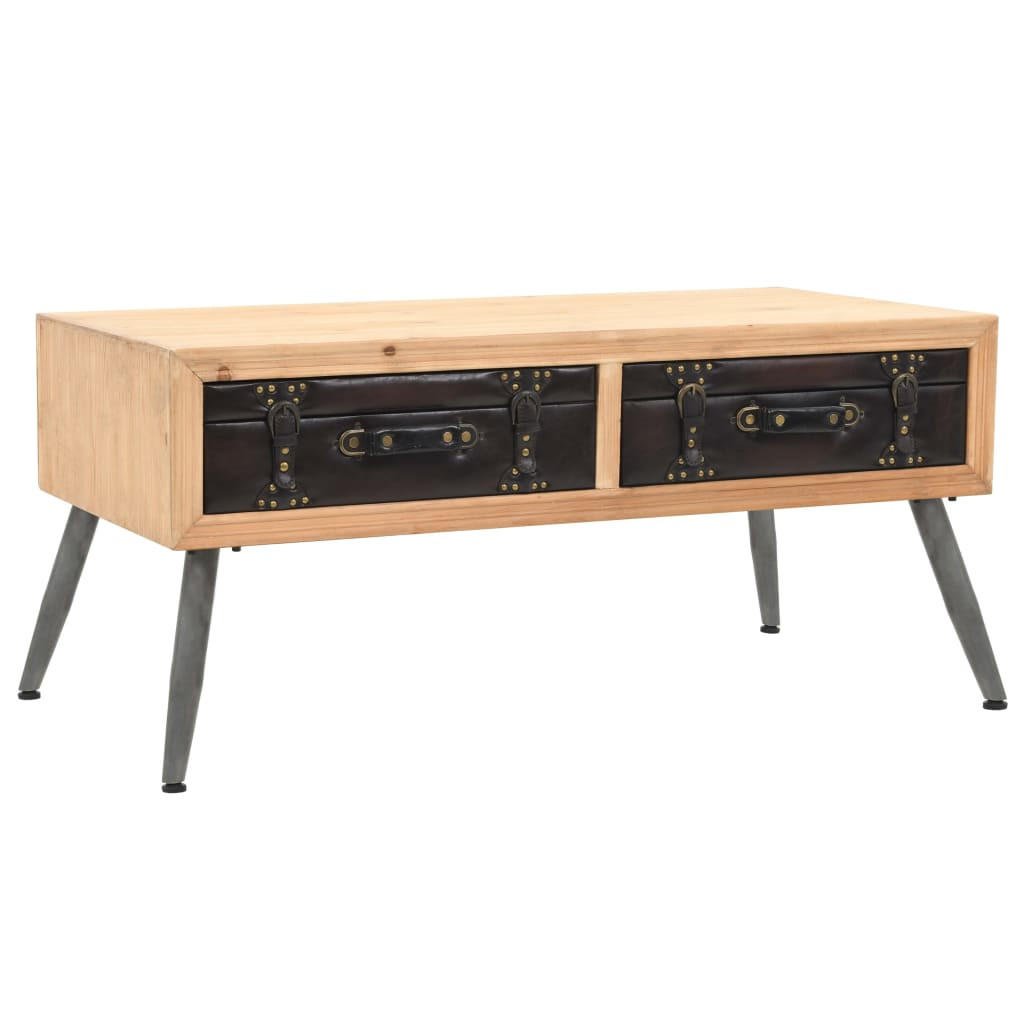 COUCHTISCH Tannenholz Massiv 115 × 55 × 50 - Braun, Holzwerkstoff (110/110/50cm) - furnicato