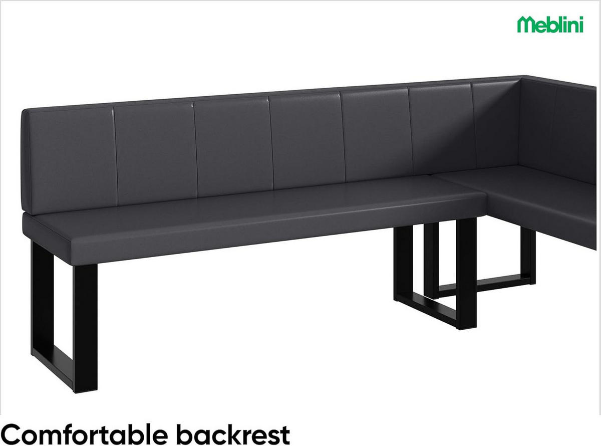 ECKBANK PETER_U - Grau, Leder (142/196cm) - Meblini