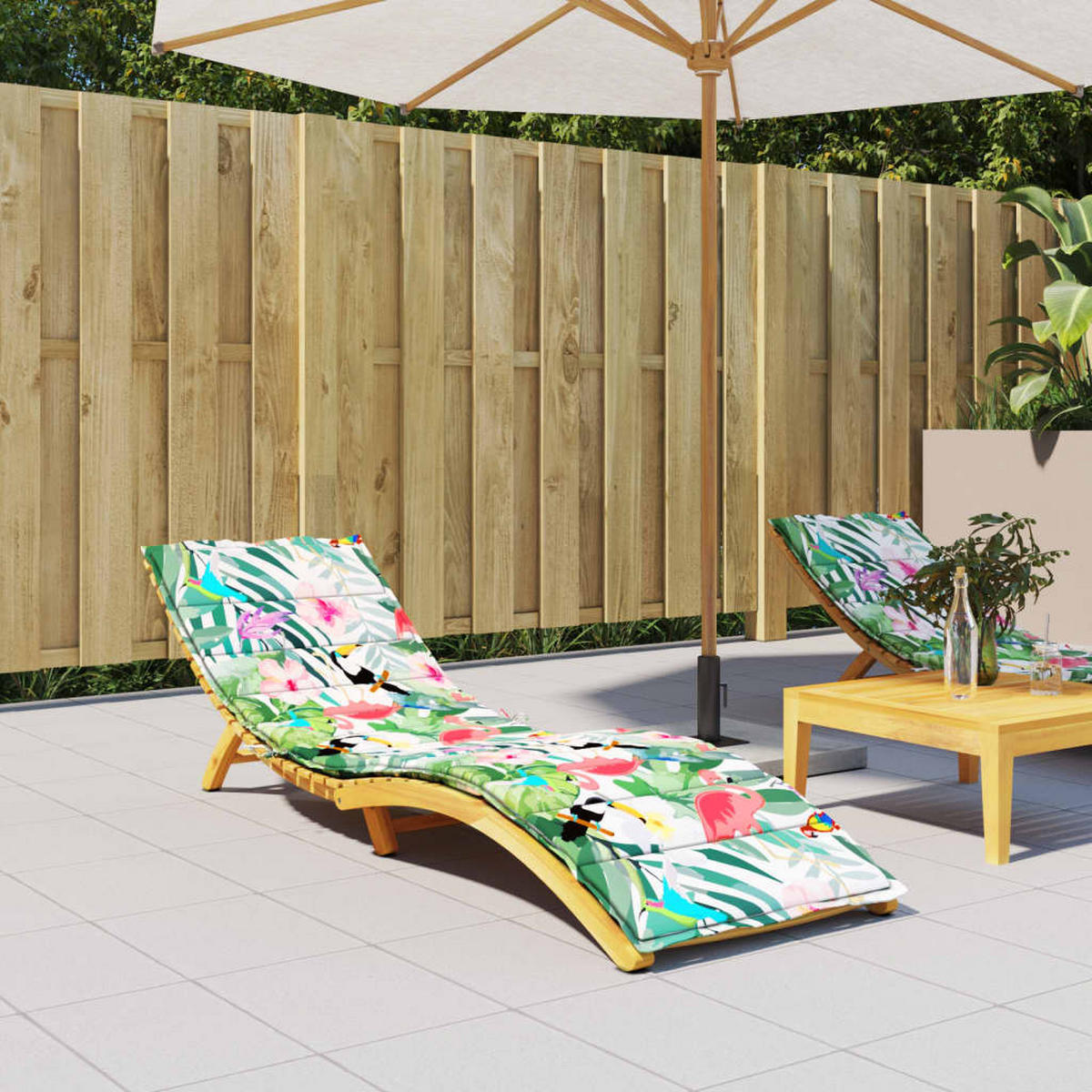 SONNENLIEGEN-AUFLAGE Mehrfarbig Oxford-Gewebe - Braun, Textil (70/4/200cm) - vidaXL