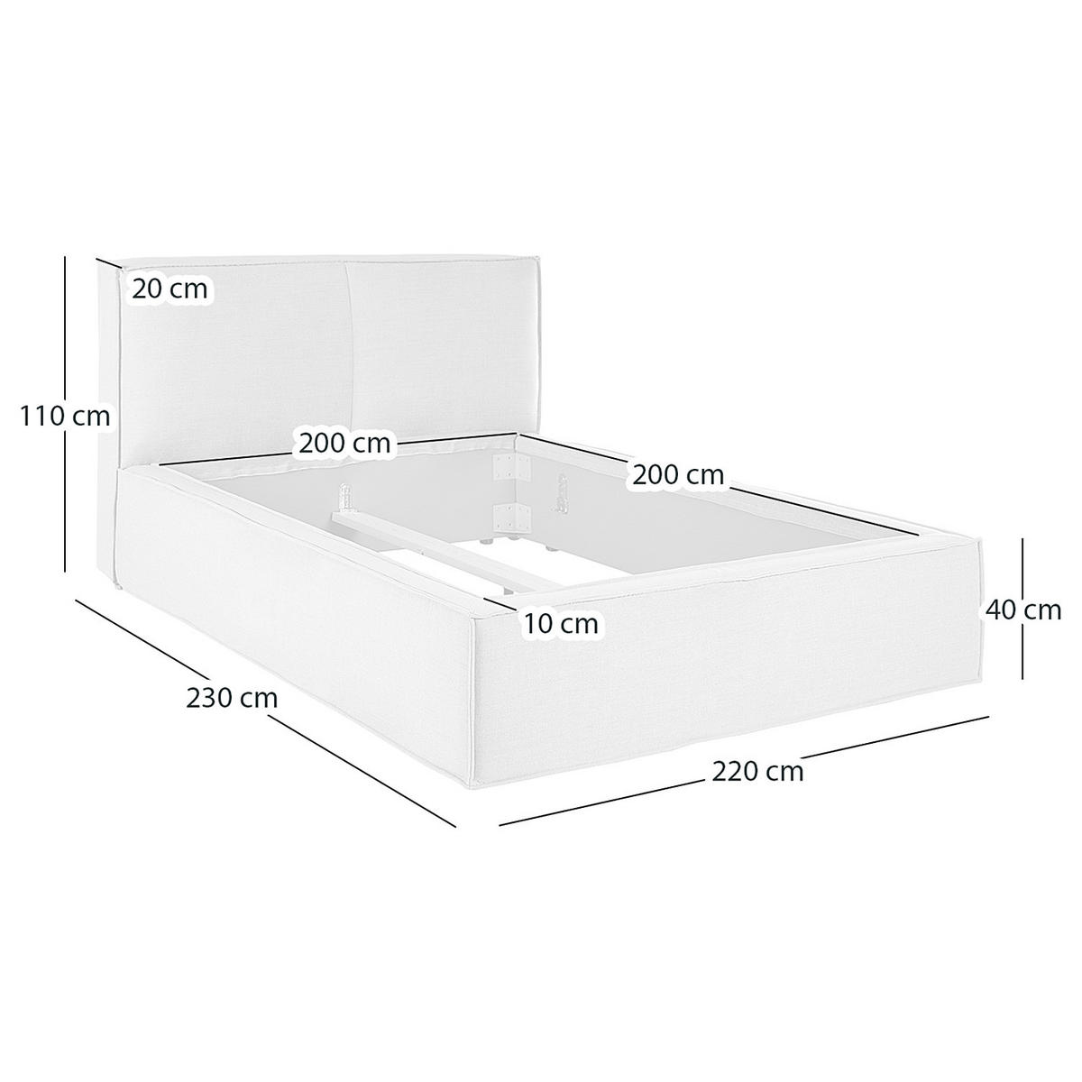 POLSTERBETT - Beige, Textil (200/200cm) - home24