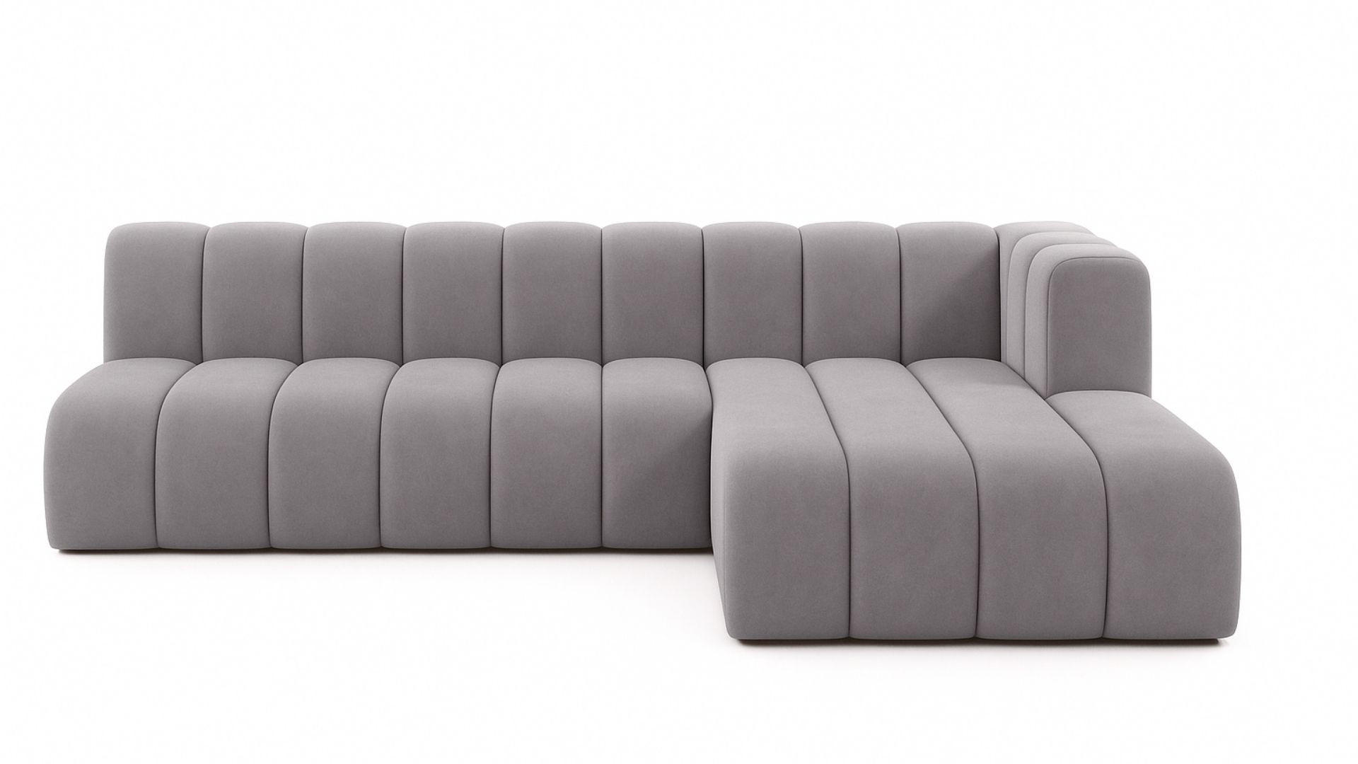 Kaiser Möbel ROHOVÁ SEDAČKA GRAND L 295 cm, tkanina Salvador, Šedá, Pravá strana