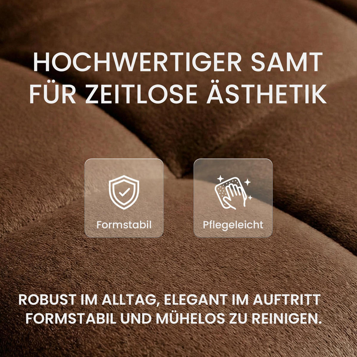 BARHOCKER Samt Braun - Weiß/Braun, Textil/Metall (46/94/47cm) - CLP