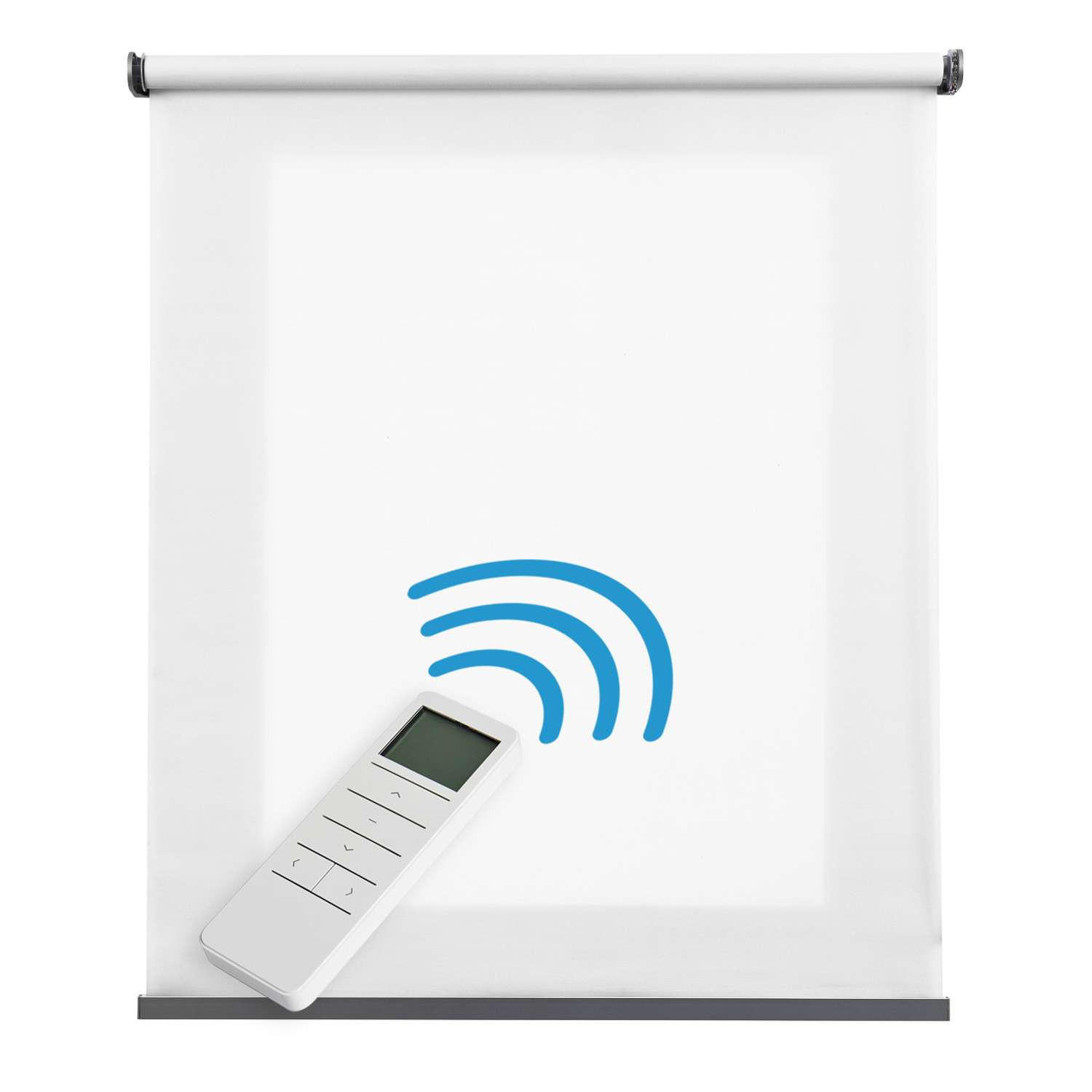 ROLLO motorisierte Weiß, 140 x 250 cm - Weiß, Kunststoff (140/250cm) - STORESDECO