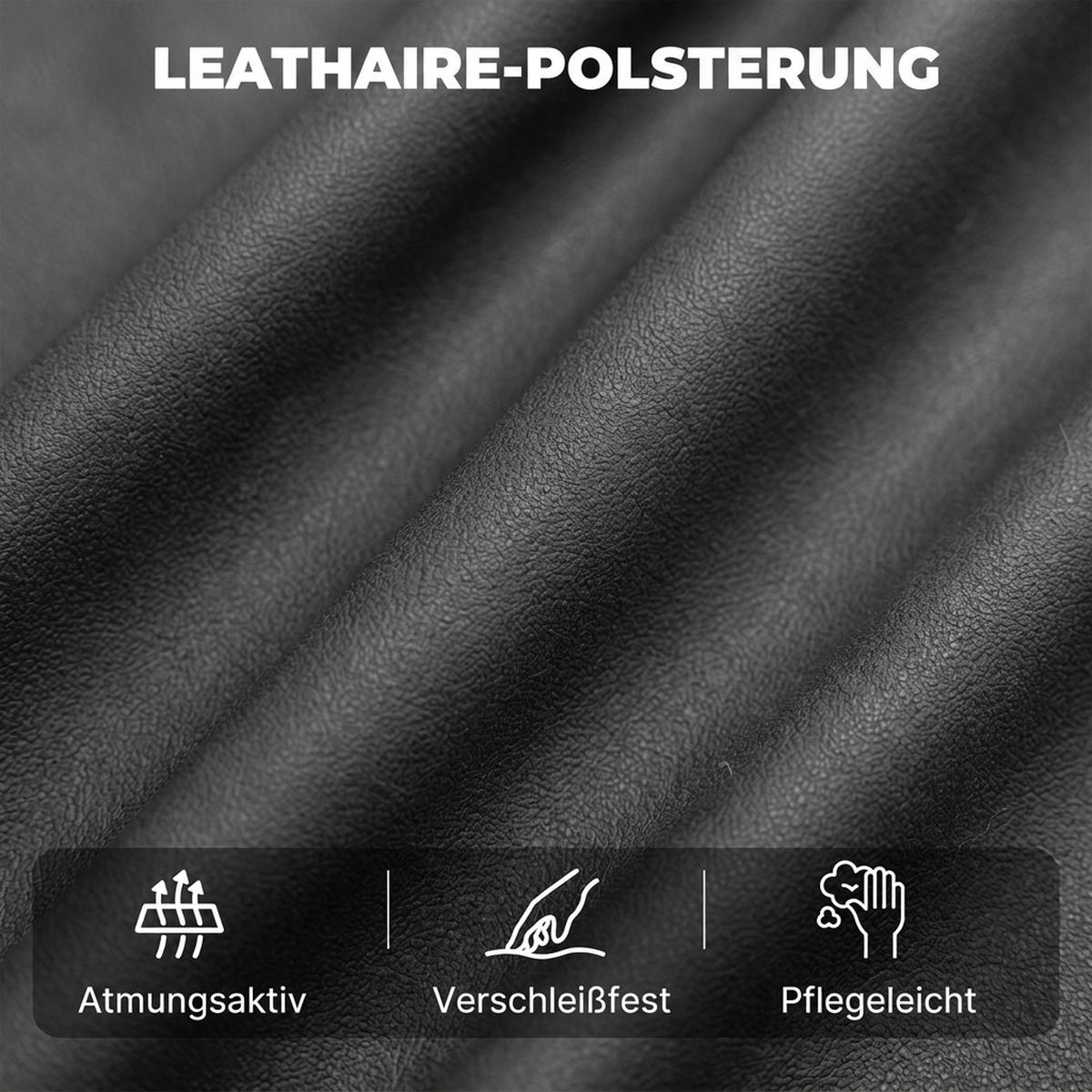 RELAXSOFA Polyester Polyester - Dunkelgrau/Schwarz, Holzwerkstoff/Textil (91/102/145cm) - HOMCOM