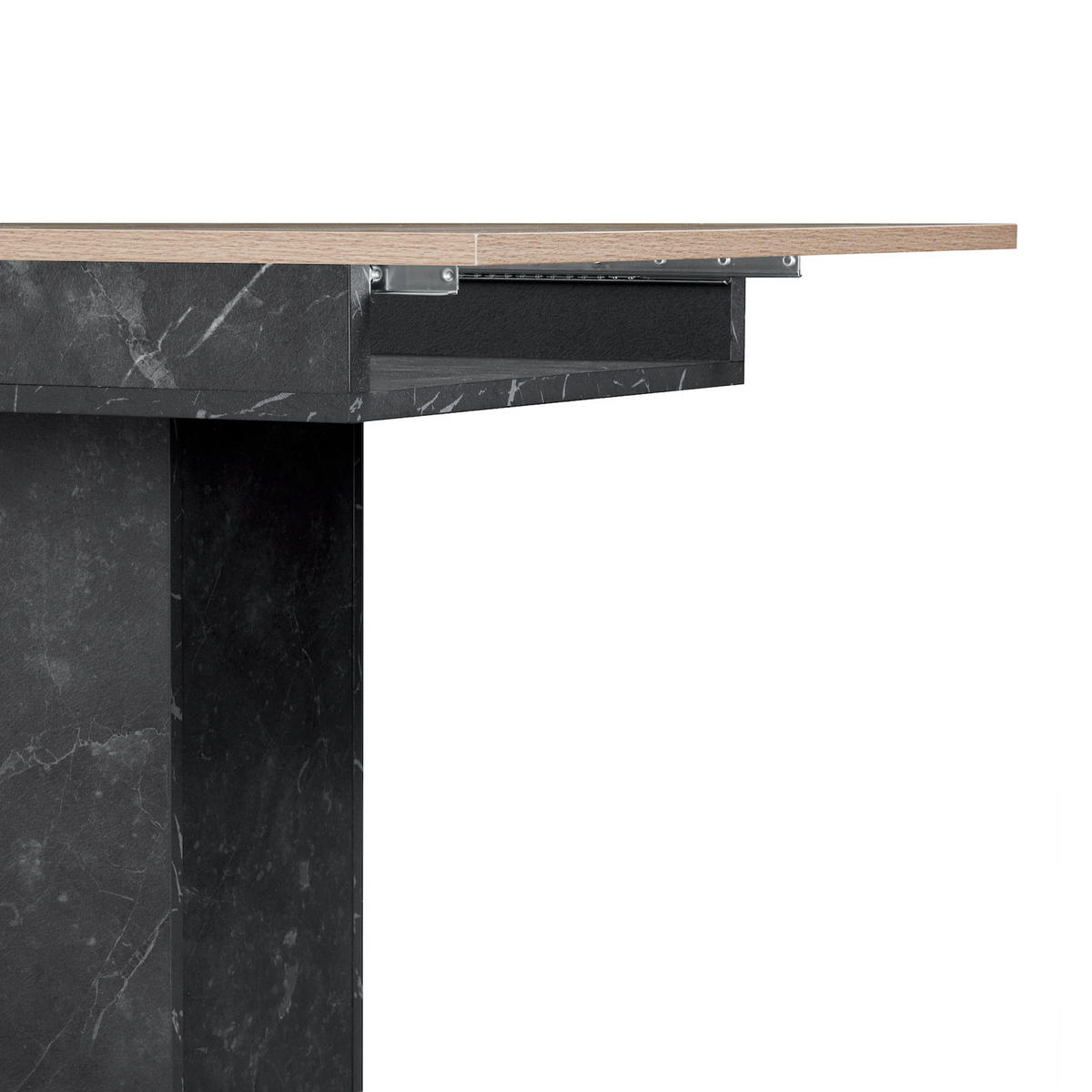 ESSTISCH BOSCO 120-160/80/76 cm - Anthrazit/Eiche San Remo, Holzwerkstoff (80/120/76cm) - B&D Home