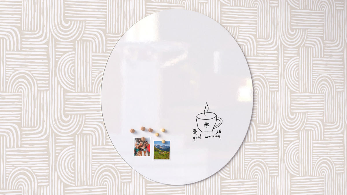 RUNDE Magnetplatte SLIMboard weiß 80 cm Durchmesser - rahmenlose weiße Tafel - Weiß, Metall (80/80/0.3cm) - ALLboards