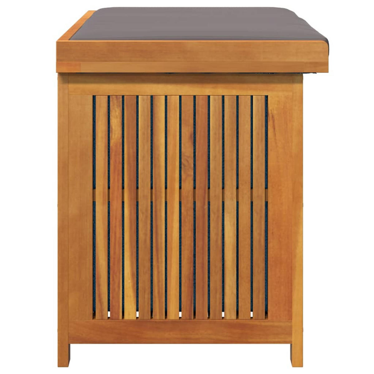 OUTDOOR-KISSENBOX 90/50/60,5 Cm Massivholz Akazie - Dunkelgrau, Holz (50/60.5/90cm) - vidaXL