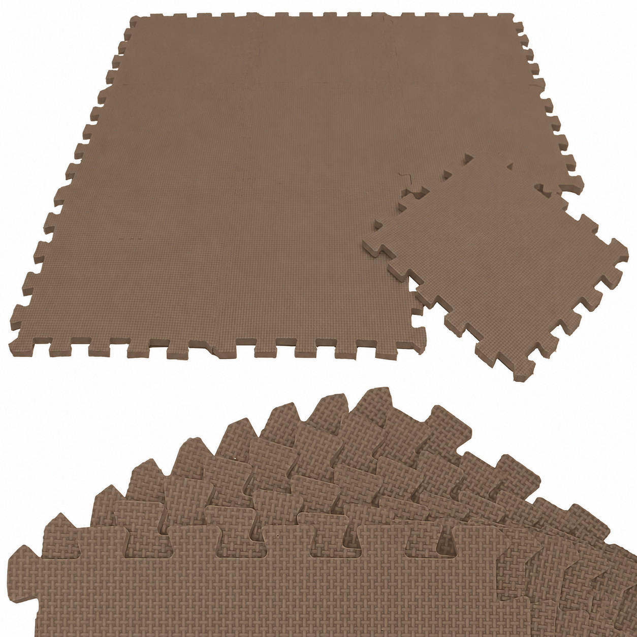 SPIELMATTE ab Null - 90/90/1 cm Puzzlematte Braun - Braun, Kunststoff (30/30cm) - Littletom