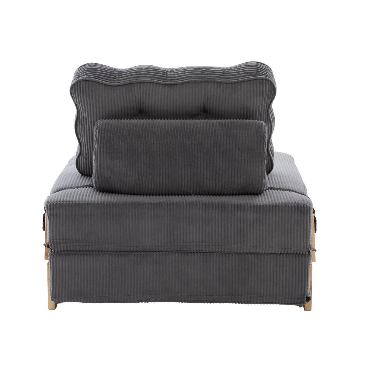 SCHLAFSESSEL ausklappbar mit Holzgestell, DE-42596, Grau - Dunkelgrau, Holzwerkstoff (90/84/86cm) - ComfortXL