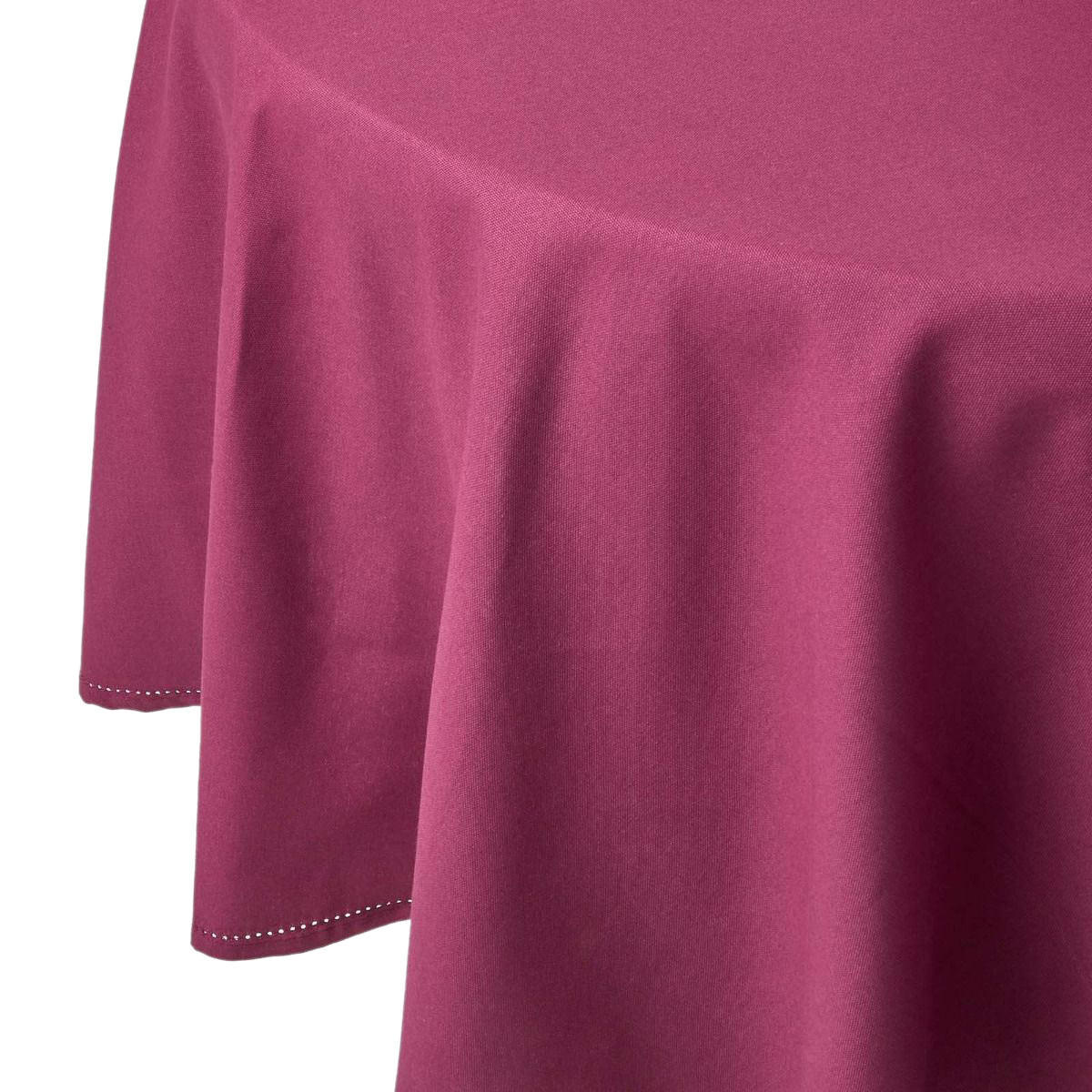 TISCHDECKE weinrot rund 178 cm, 100% Baumwolle - Weinrot, Textil (178/178cm) - Homescapes