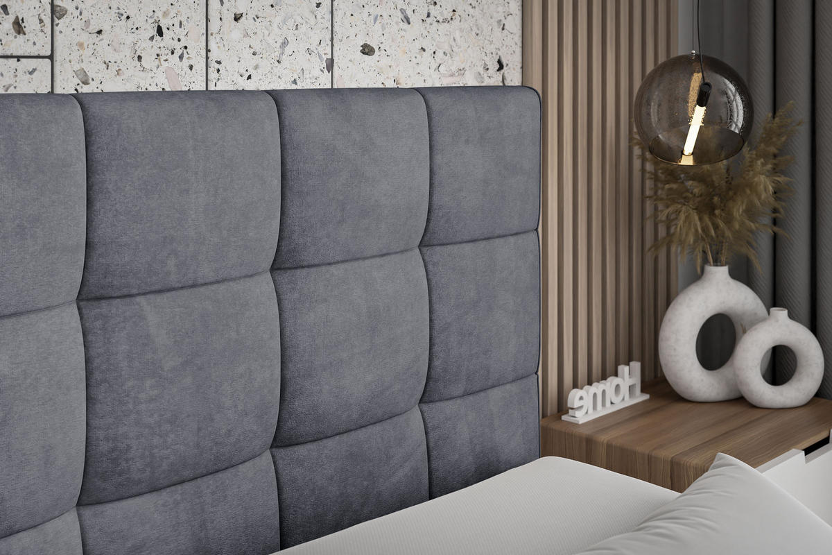 BOXSPRINGBETT APO KING - 140 x 200 - H3/H4 - Dunkelgrau - Dunkelgrau, Holzwerkstoff (140/200cm) - ALTDECOR