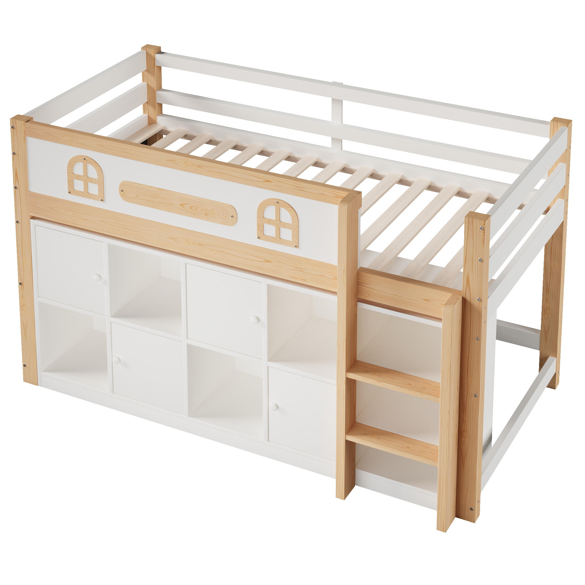 ComfortXL Hochbett Weiß 90x200 cm