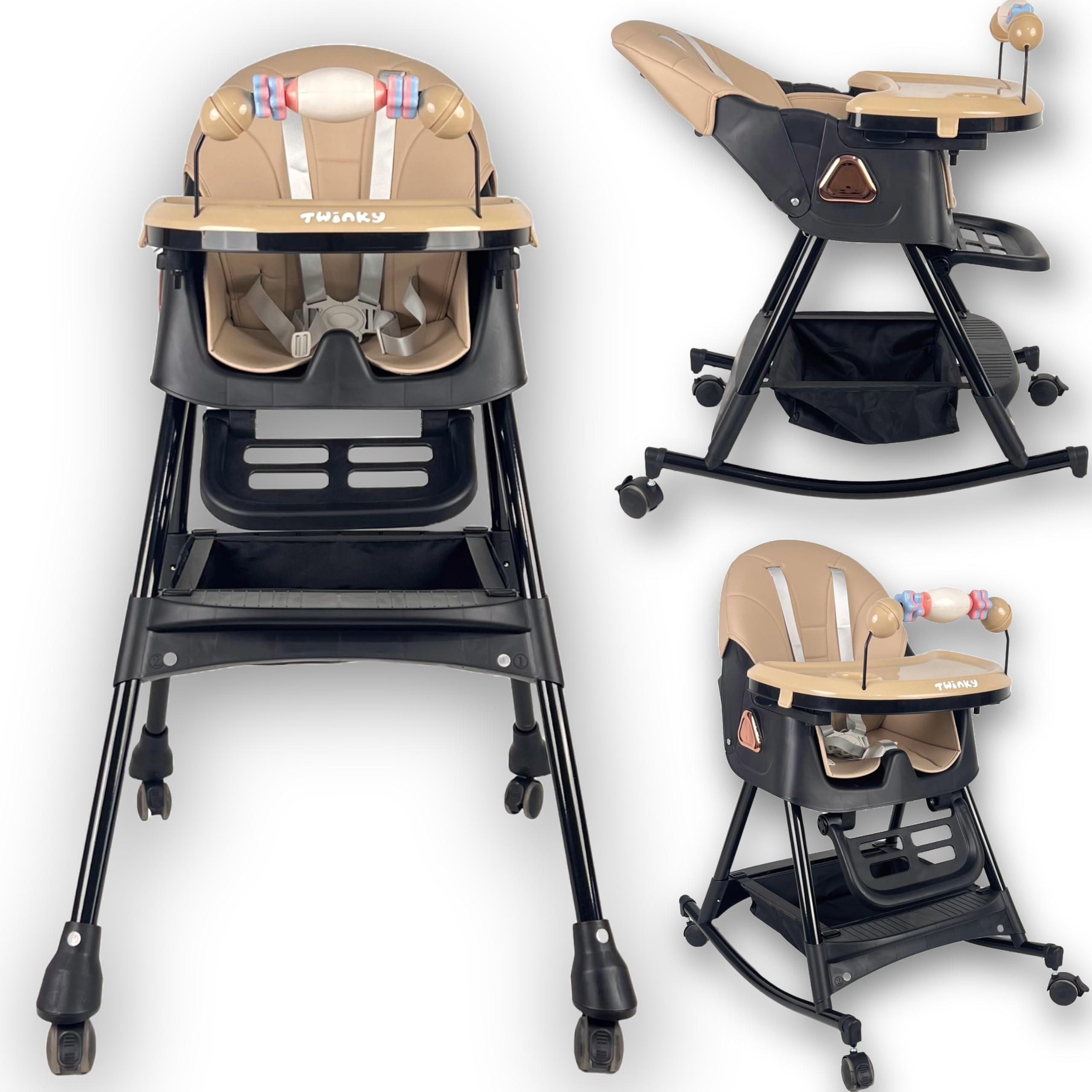 Twinky Hochstuhl Schwarz, Beige 54x95x52 cm