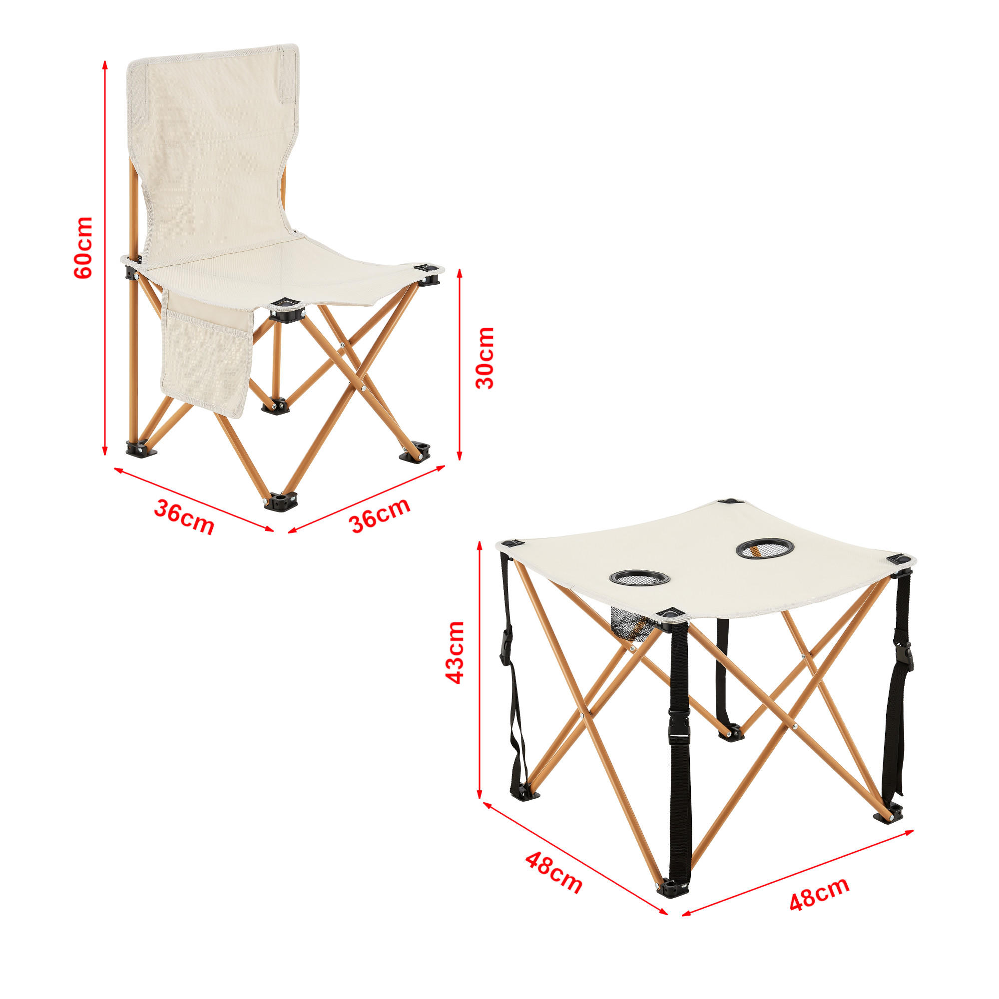 GARTENMÖBEL-SET 3 TLG. Banzi - Beige, Textil/Metall - casa.pro