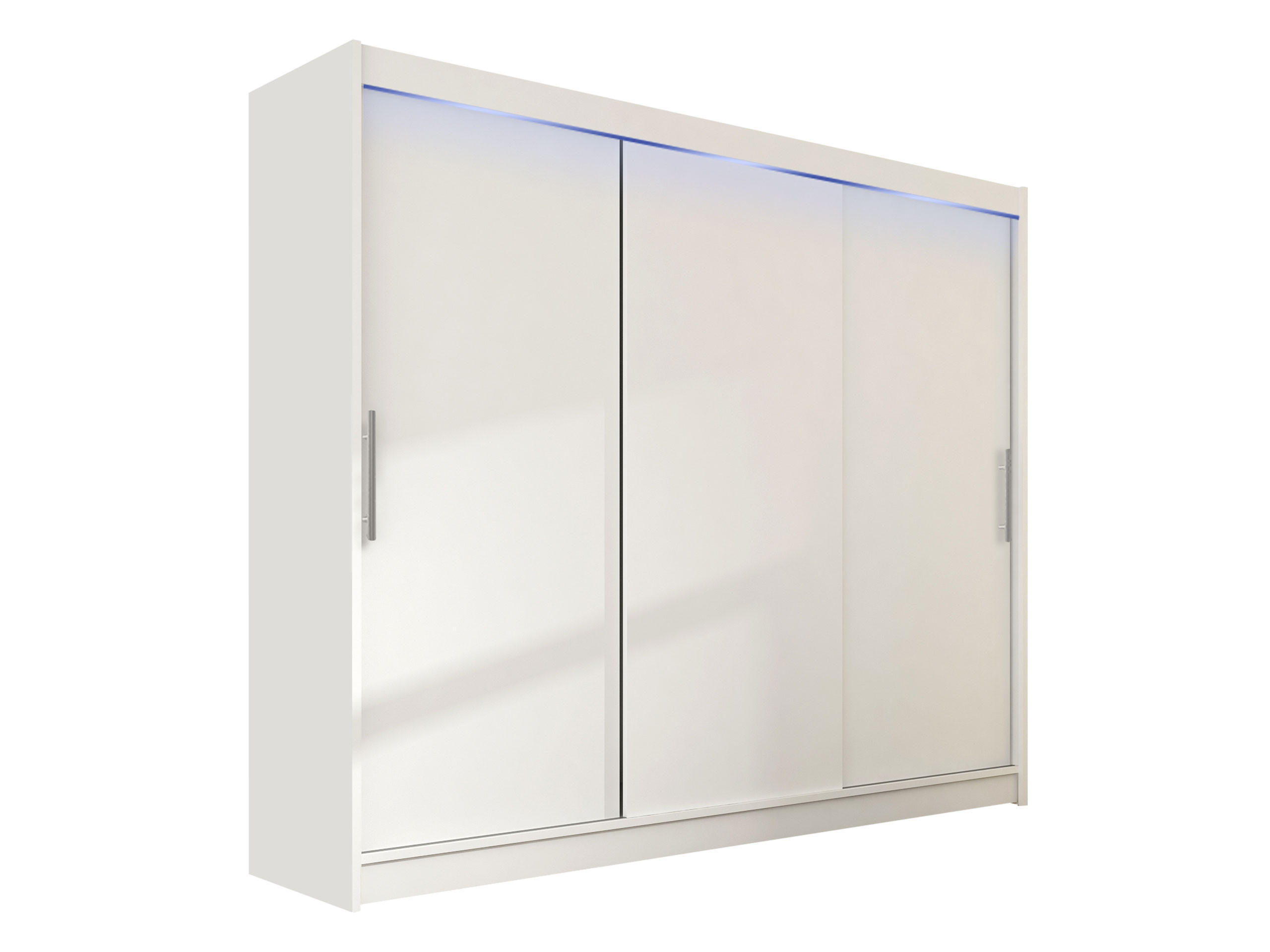 KLEIDERSCHRANK Aston II, mit RGB LED Beleuchtung - Silberfarben/Weiß, Holzwerkstoff/Kunststoff (250/215/58cm) - MIRJAN24