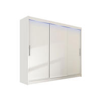 KLEIDERSCHRANK Aston II, mit RGB LED Beleuchtung - Silberfarben/Weiß, Holzwerkstoff/Kunststoff (250/215/58cm) - MIRJAN24