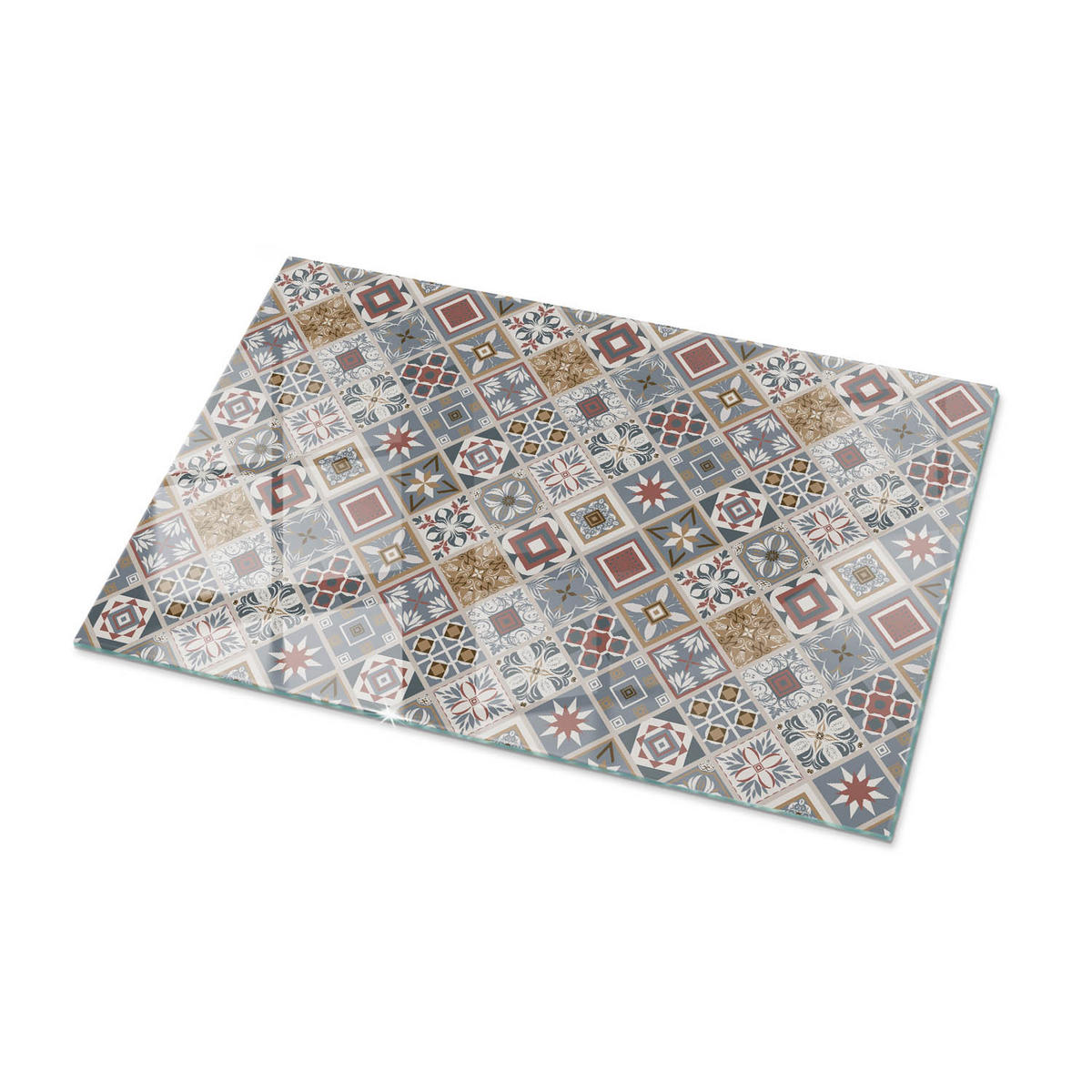 TISCHPLATTE 100x70 cm Mosaikmuster mit Ornamenten - Multicolor/Grau, Glas (100/70/0.4cm) - TULUP