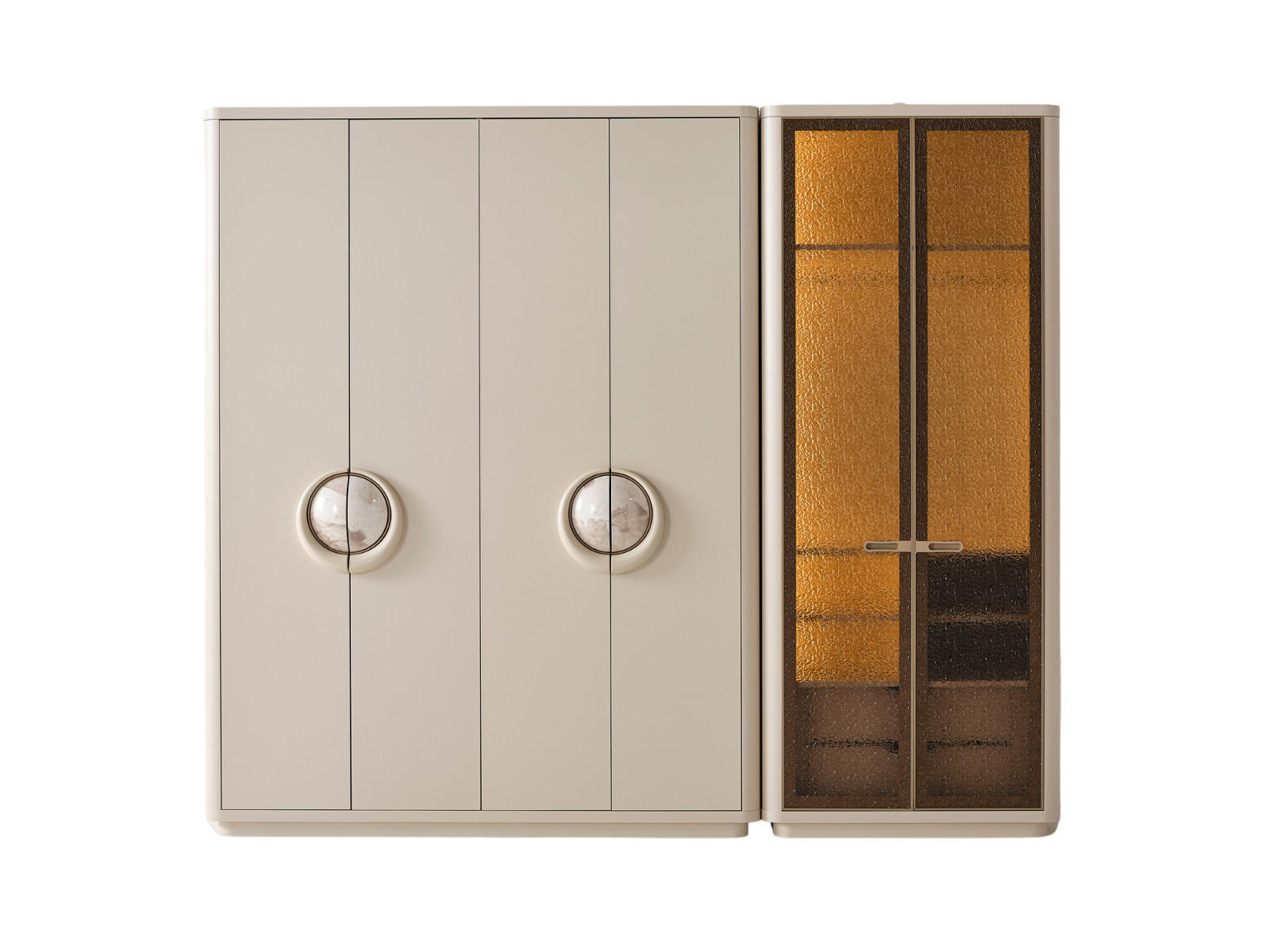 KLEIDERSCHRANK Sebastian 6 trg. - Beige, Holzwerkstoff (271/230/65cm)