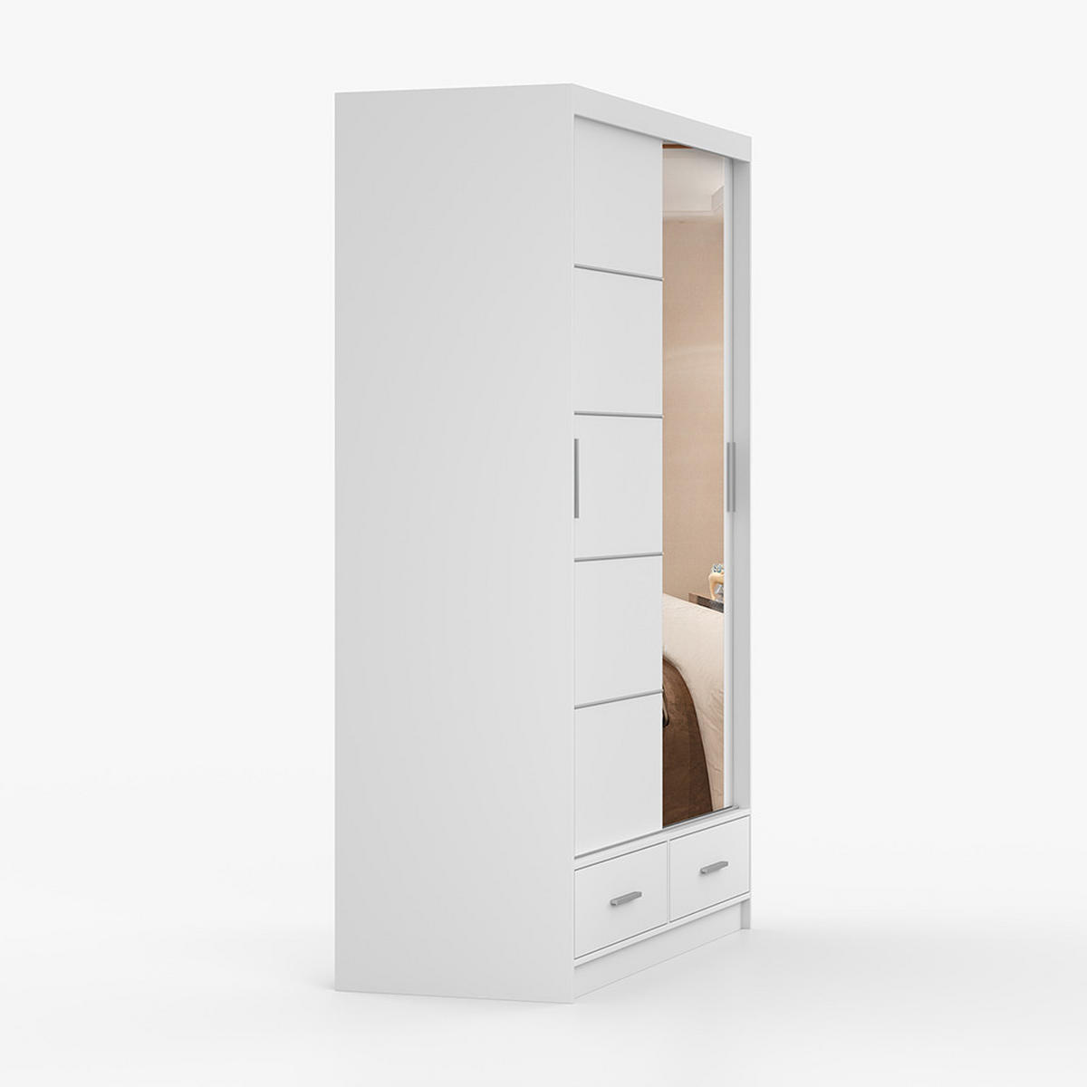 KLEIDERSCHRANK Florence 150 cm, 150/218/61, 2-türig, weiß - Weiß, Holzwerkstoff (150/218/61cm) - imoebel24