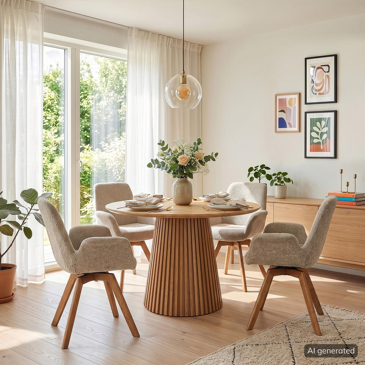 POLSTERSTUHL - Massivholz / Textil - Eiche - Eichefarben/Cappuccino, Eichenholz/Holz (61/84/61cm) - home24
