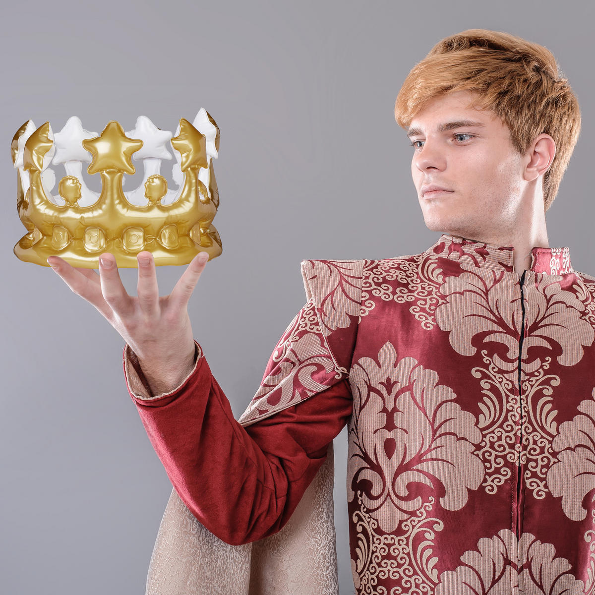 AUFBLASBARE Krone - Goldfarben, Kunststoff (21/16/21cm) - Relaxdays