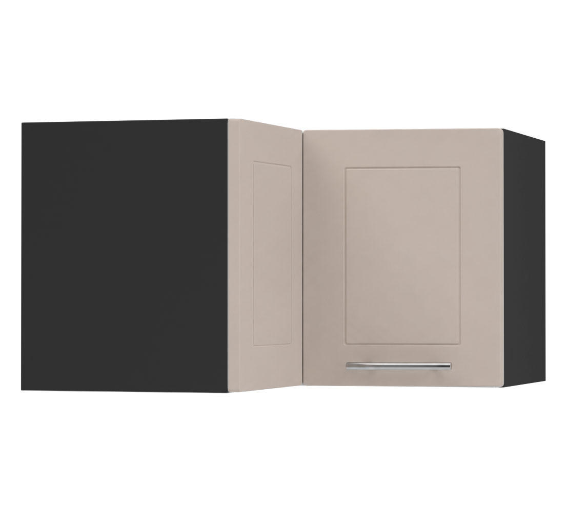 Feldmann-Wohnen Eckhängeschrank Kaschmir, Schwarz 60x36x60 cm