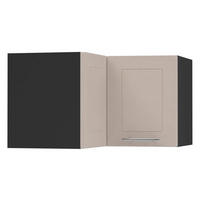 ECKHÄNGESCHRANK Kvantum W12/60/36 Schwarz / Kaschmir Matt 60 / 60 / 36cm - Kaschmir/Schwarz, Holz/Holzwerkstoff (60/36/60cm) - Feldmann-Wohnen