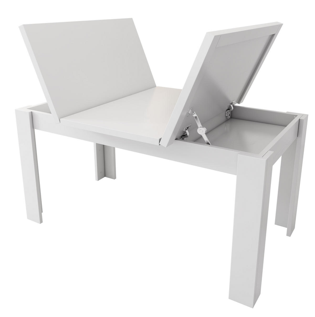 JEDÁLENSKÝ stôl 120/70 cm MDF biely s úložným priestorom - biela, kompozitné drevo (120/70/75cm) - BEAOK