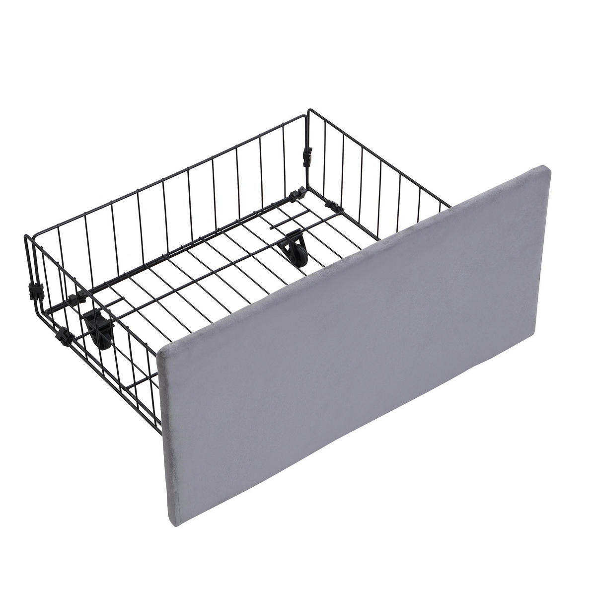 POLSTERBETT 140/200 cm grau aus Samt mit Bettkasten und 3 Schubladen - Grau, Holzwerkstoff (140/200cm) - OKWISH