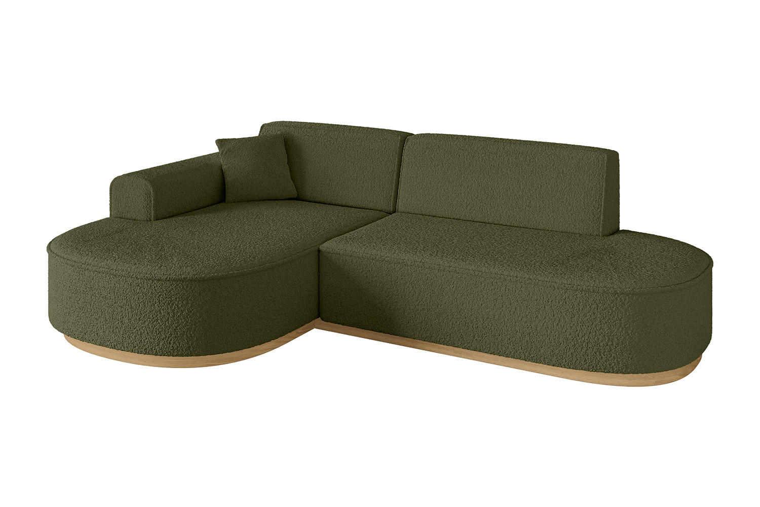 ECKSOFA Ottomane Links MARI-L1-v2 - 243x171x83 cm Grün Bouclé - Grün, Holzwerkstoff/Textil (243/171cm) - ALTDECOR