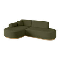 ECKSOFA Ottomane Links MARI-L1-v2 - 243x171x83 cm Grün Bouclé - Grün, Holzwerkstoff/Textil (243/171cm) - ALTDECOR