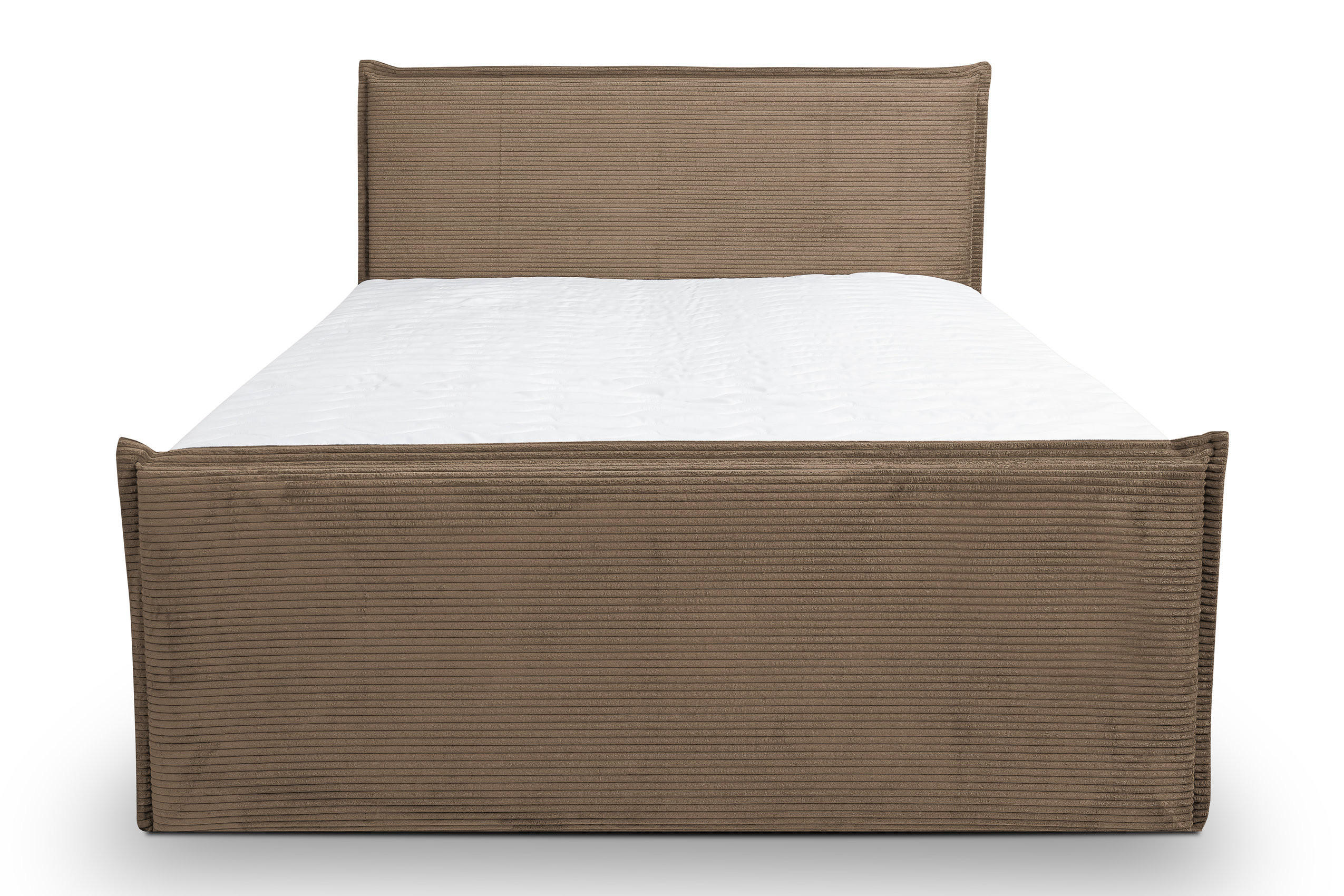 BOXBETT Vanessa mit 2 Bettkästen, 180x200, Farbe: Braun, Cordstoff, mit Bonell-Matratze inkl. Topper - Braun, Holz/Kunststoff (180/200cm) - VENASI MÖBEL