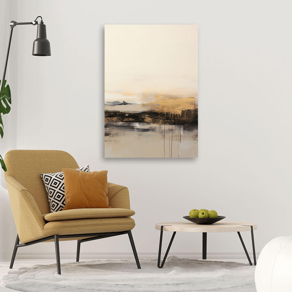 LEINWANDBILD Modernes abstraktes Beige 80x120cm - Beige, Textil (80/120cm) - Feeby