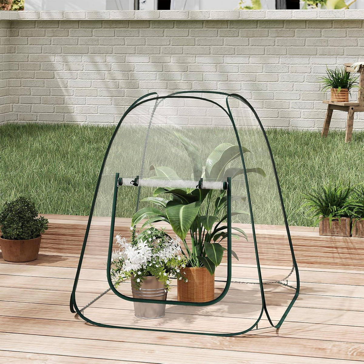 GEWÄCHSHAUS,POP-UP Mini-Gewächshaus - Transparent, Kunststoff (70/80/70cm) - Woltu