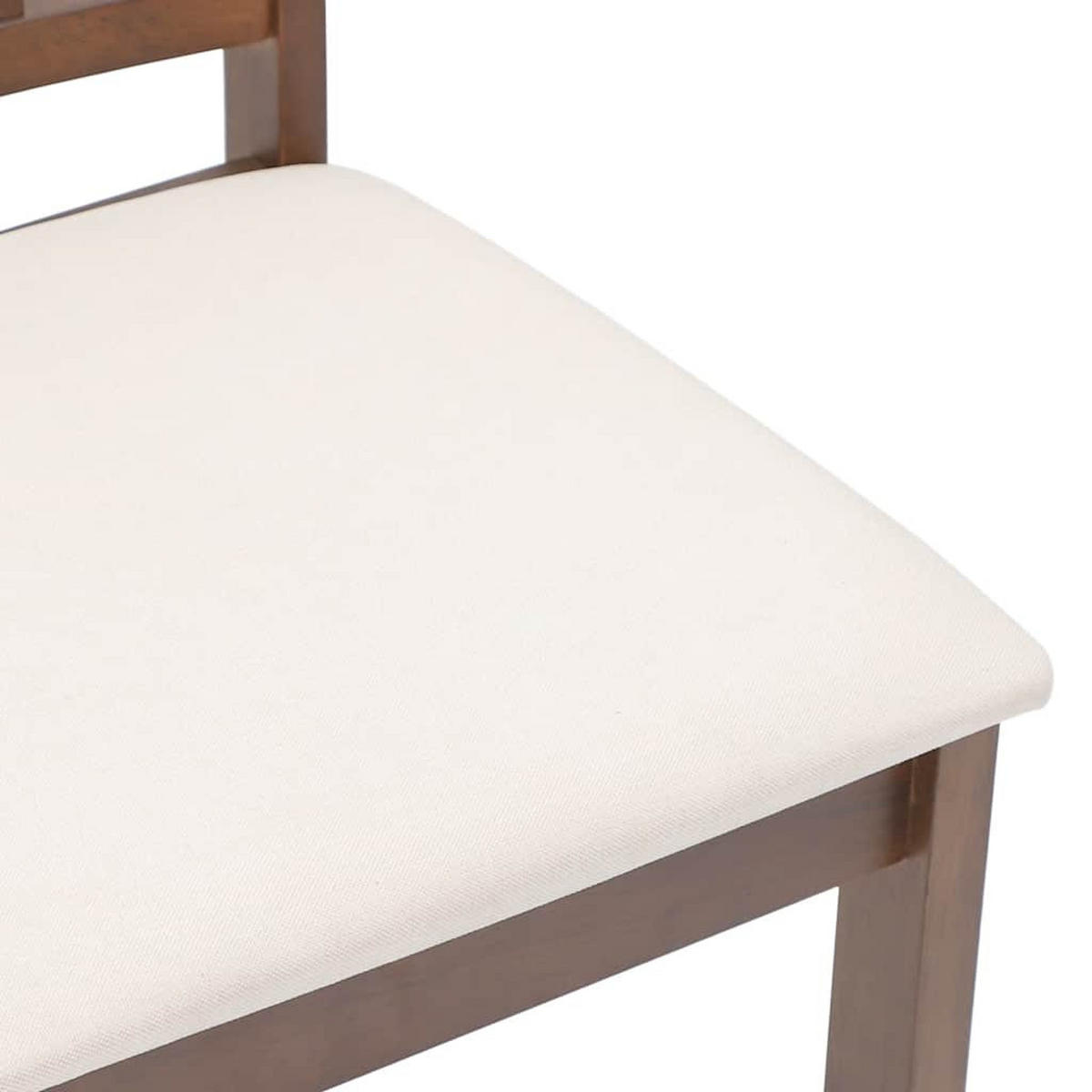 ESSZIMMERSTÜHLE mit Kissen 2 Stk. Braun Massivholz Gummibaum 40*47.5*89cm - Braun/Weiß, Holz (40/89/47.5cm) - ZMH