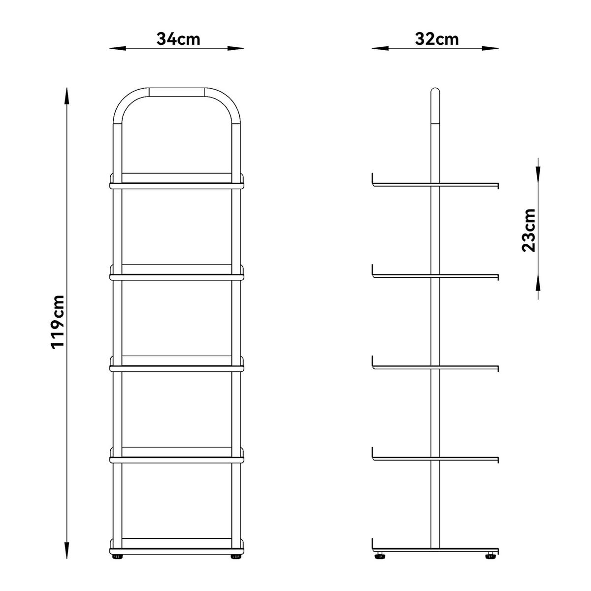 OBUVNÍK Poytya - černá, kov (34/119/32cm) - [en.casa]