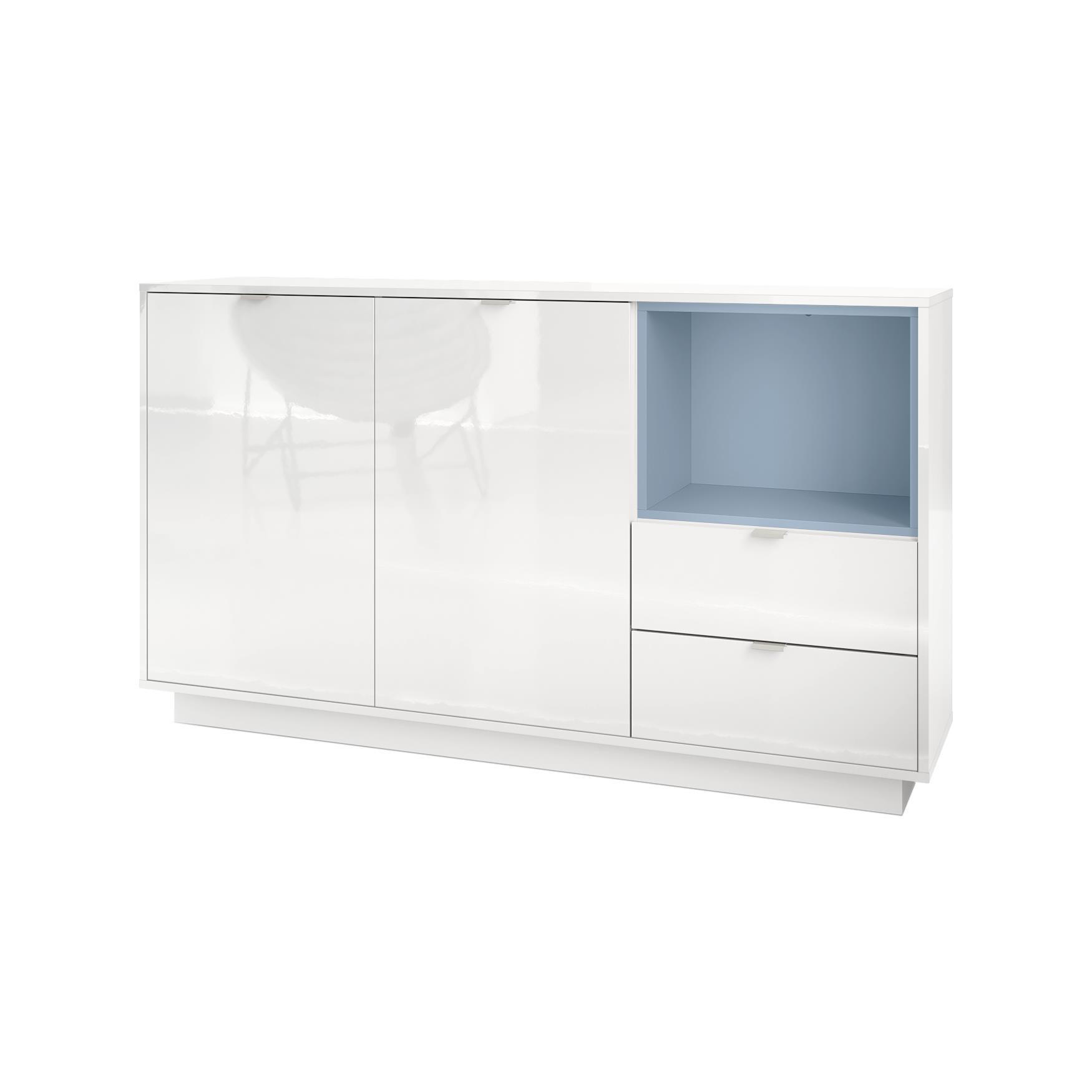 SIDEBOARD Metro Einsatz in Denim matt - Pastellblau, Holzwerkstoff (153/88/38cm) - Vladon